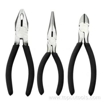 3PCS Head Polished Carbon Steel Dipped Handle Haedware Combination Mixed Tool Set Pliers